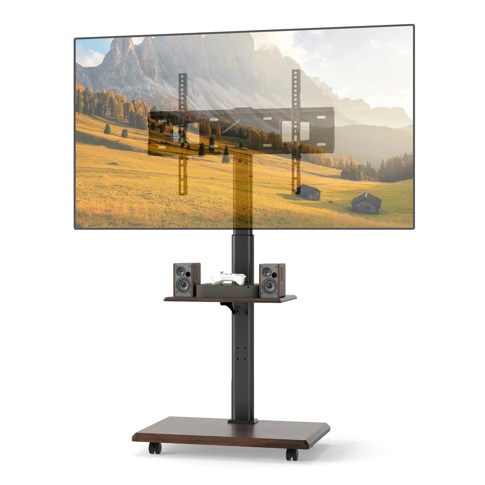Rolling TV Stand on Wheels Mobile TV Cart for 32-75 Inch TVs Portable AV Cart by DirectDeals