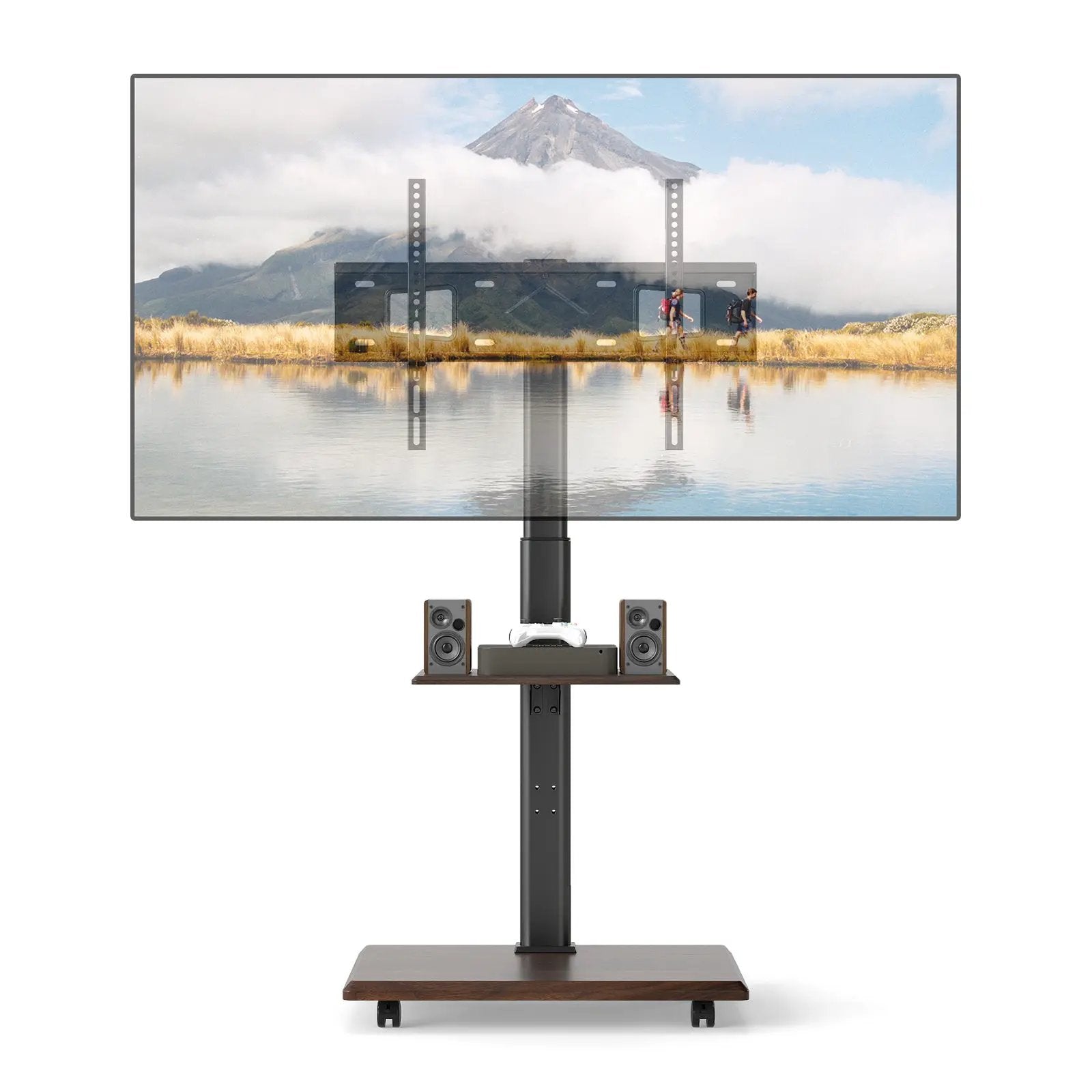 Rolling TV Stand on Wheels Mobile TV Cart for 32-75 Inch TVs Portable AV Cart by DirectDeals