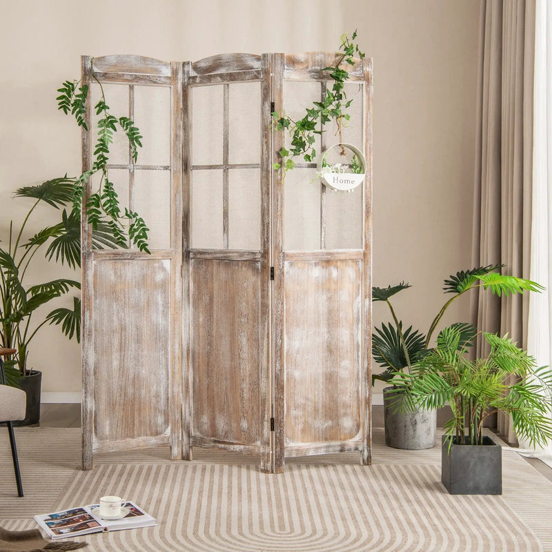 6 Feet Folding Privacy Screen-Coffee by DirectDeals