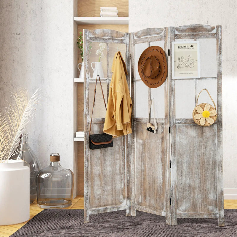 6 Feet Folding Privacy Screen-Coffee by DirectDeals