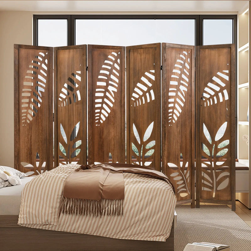 Room Divider 5.6 FT Folding Partition Stand with Double Action Metal Hinges by DirectDeals