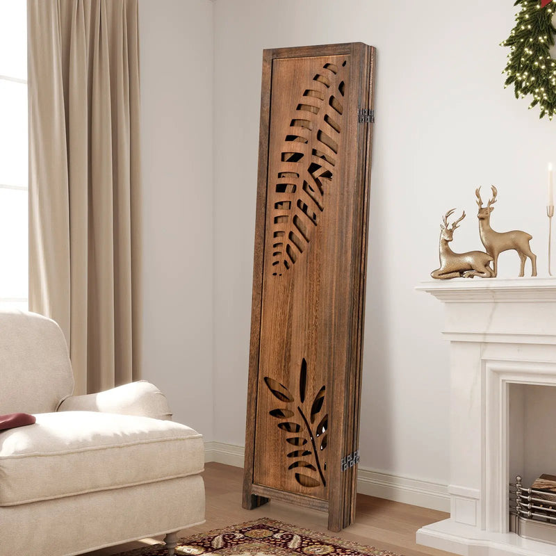 Room Divider 5.6 FT Folding Partition Stand with Double Action Metal Hinges by DirectDeals