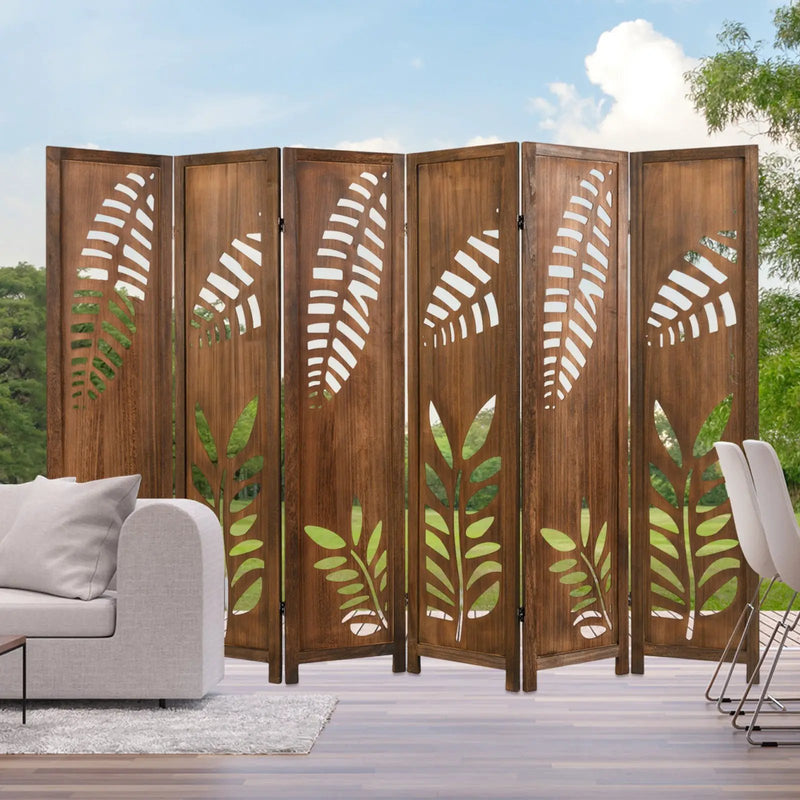 Room Divider 5.6 FT Folding Partition Stand with Double Action Metal Hinges by DirectDeals