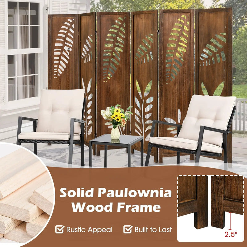 Room Divider 5.6 FT Folding Partition Stand with Double Action Metal Hinges by DirectDeals