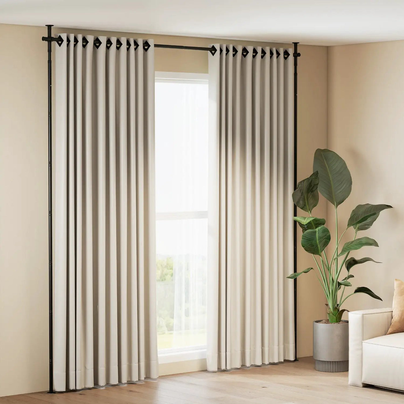 Room Divider Curtain Rod with Adjustable Floor to Ceiling Tension Rod (Curtains Not Included) by DirectDeals