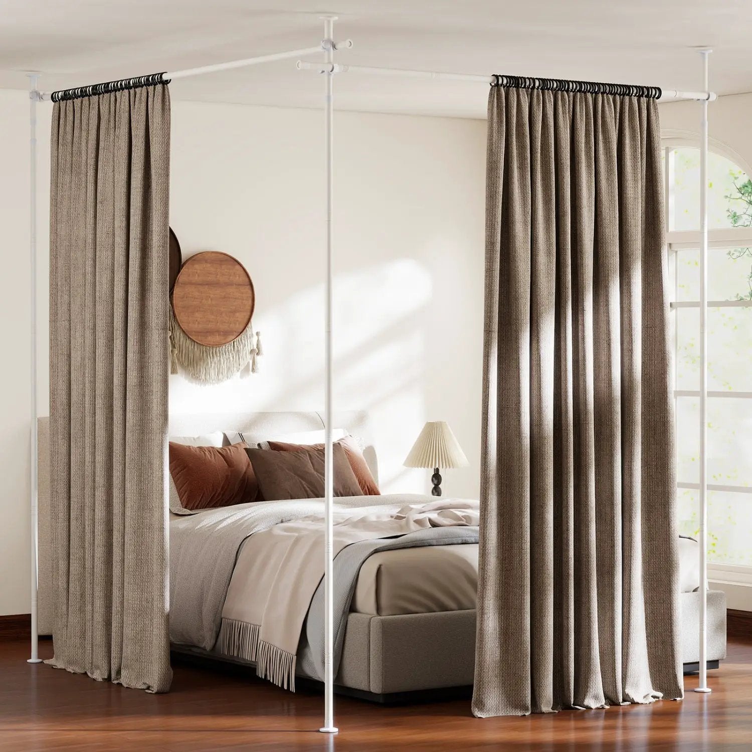 Room Divider Curtain Rod with Adjustable Floor to Ceiling Tension Rod (Curtains Not Included) by DirectDeals