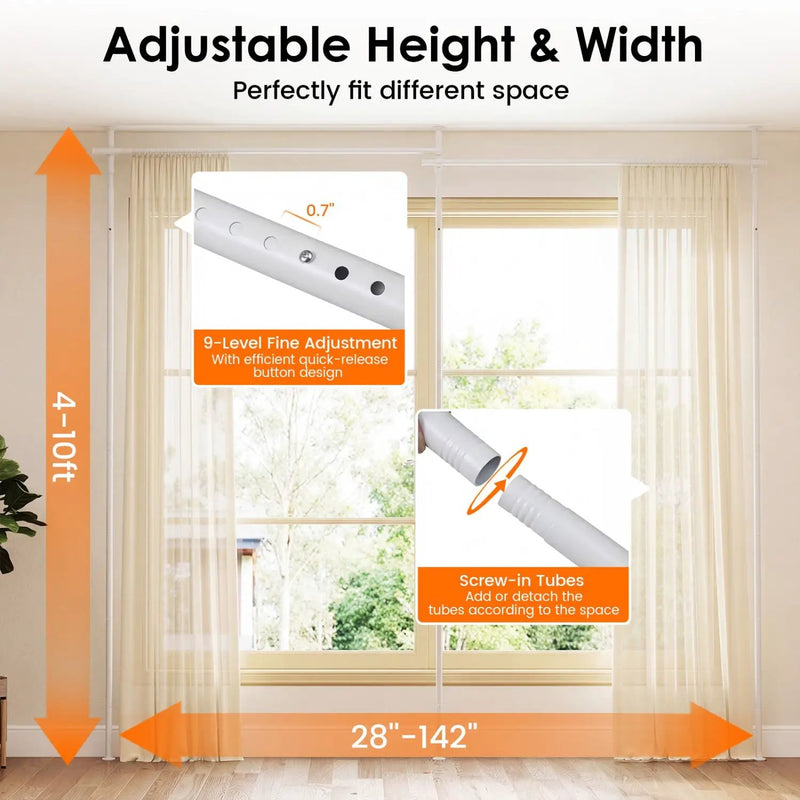 Room Divider Curtain Rod with Adjustable Floor to Ceiling Tension Rod (Curtains Not Included) by DirectDeals