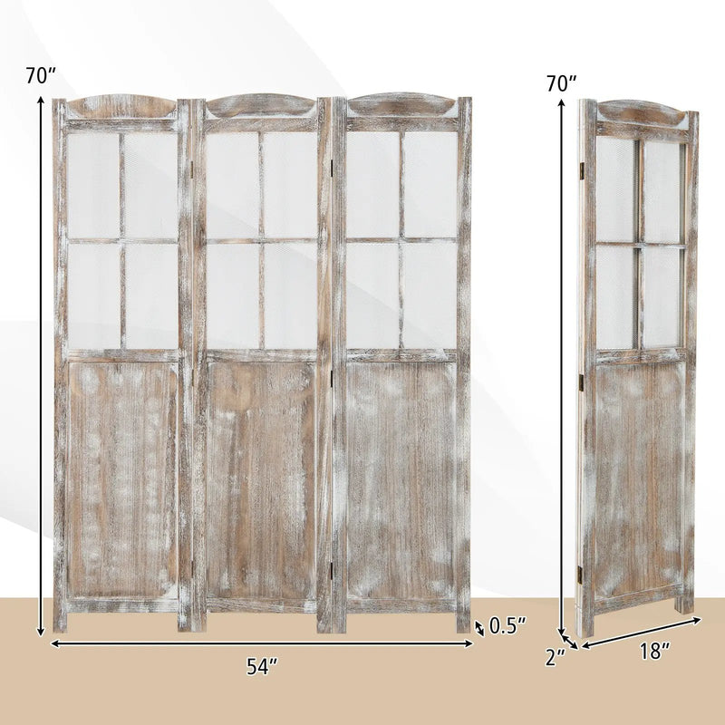 6 Feet Folding Privacy Screen-Coffee by DirectDeals