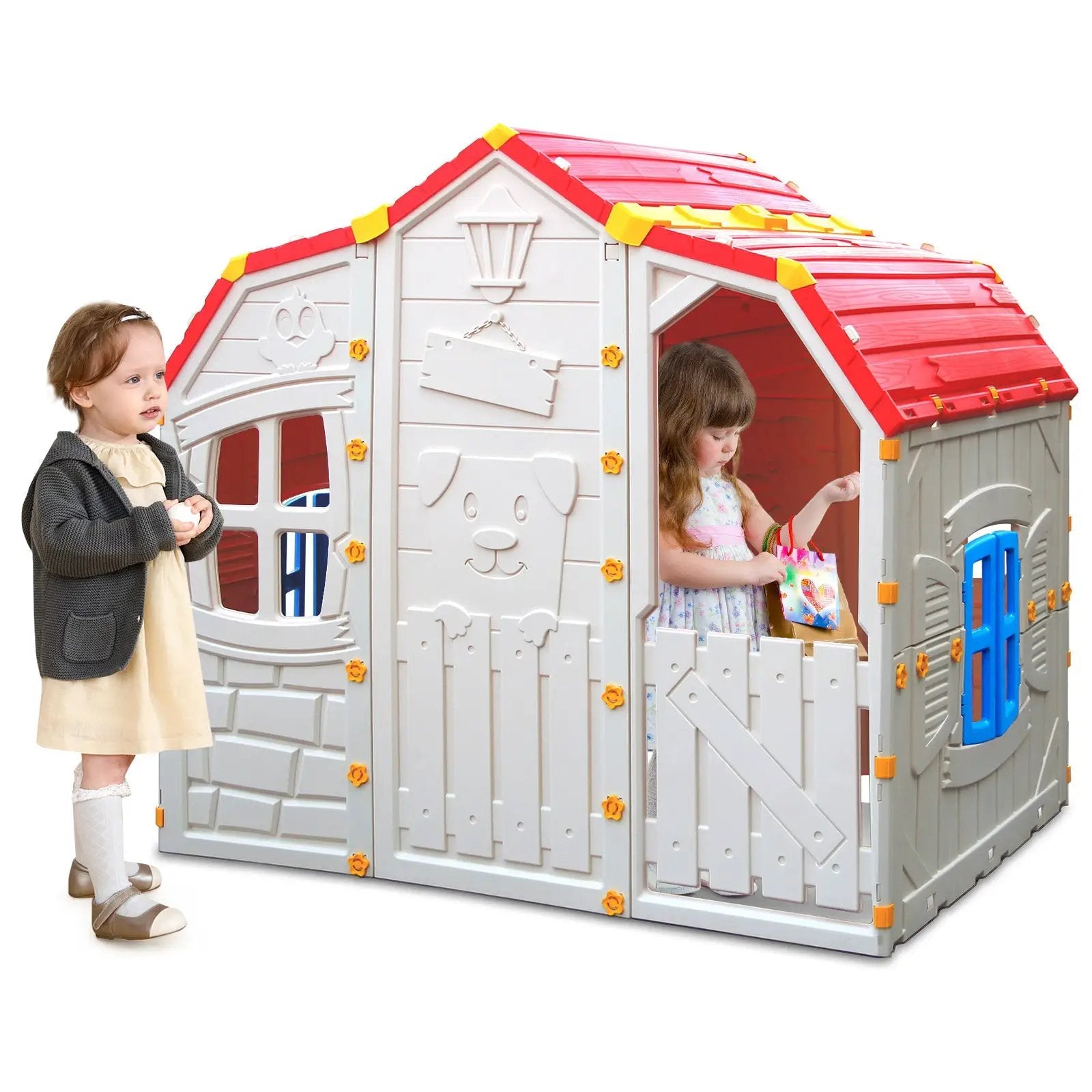 Cottage Kids Playhouse with Openable Windows and Working Door by DirectDeals