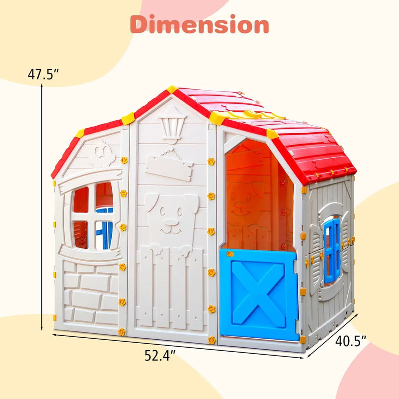 Cottage Kids Playhouse with Openable Windows and Working Door by DirectDeals