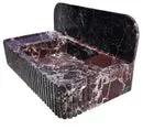 Rosso Levanto Marble Fluted Wall Mount Sink 8 Inch Backsplash by GobekDesign