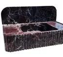 Rosso Levanto Marble Fluted Wall Mount Sink 8 Inch Backsplash by GobekDesign
