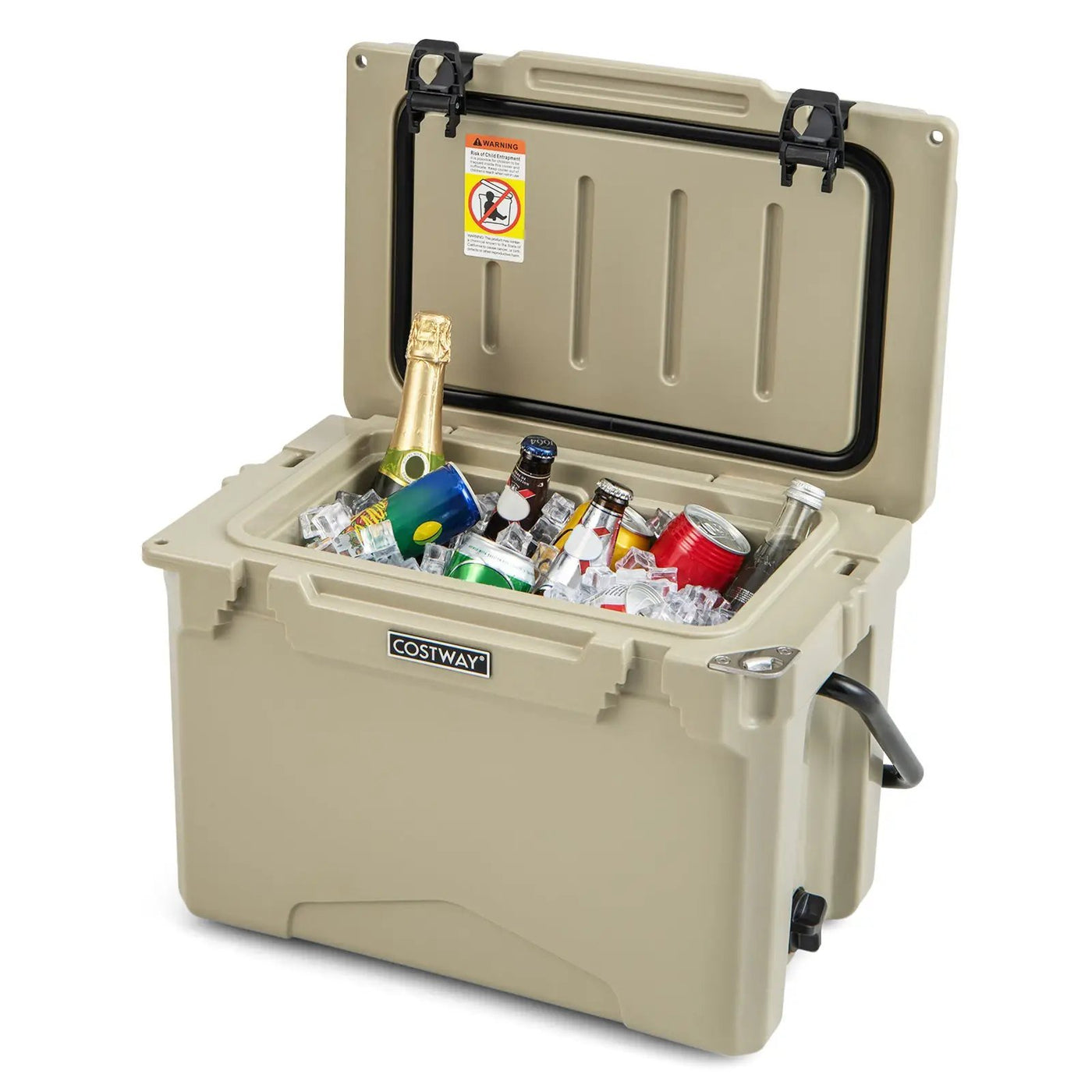25 QT Hard Cooler with Aluminum Handle and Integrated Cup Holders by DirectDeals