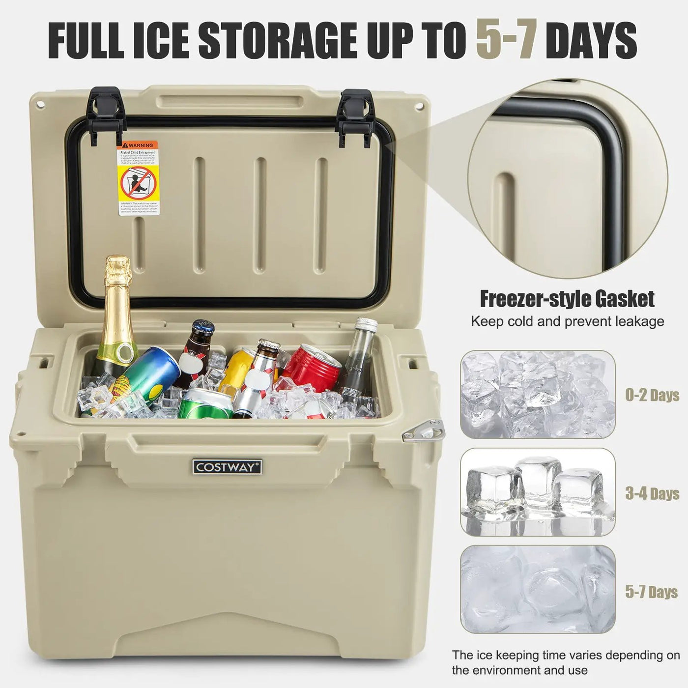 25 QT Hard Cooler with Aluminum Handle and Integrated Cup Holders by DirectDeals