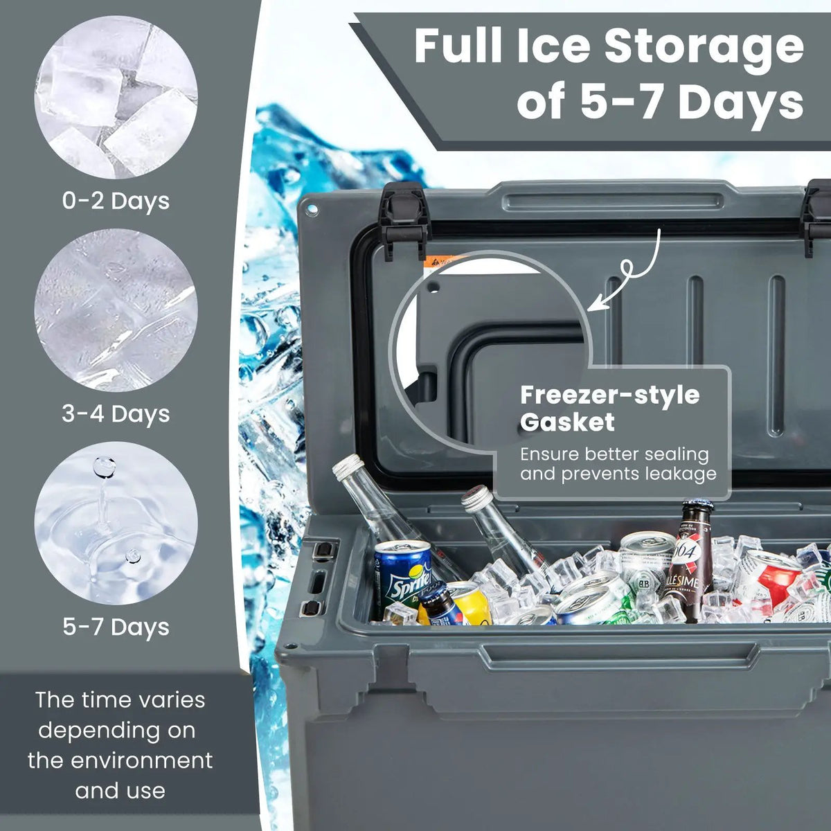 Rotomolded Cooler with Integrated Cup Holders and Bottle Opener by DirectDeals