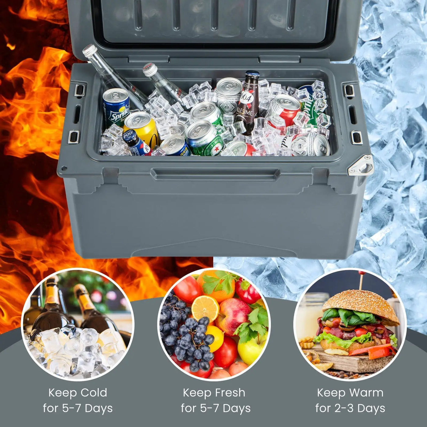 Rotomolded Cooler with Integrated Cup Holders and Bottle Opener by DirectDeals