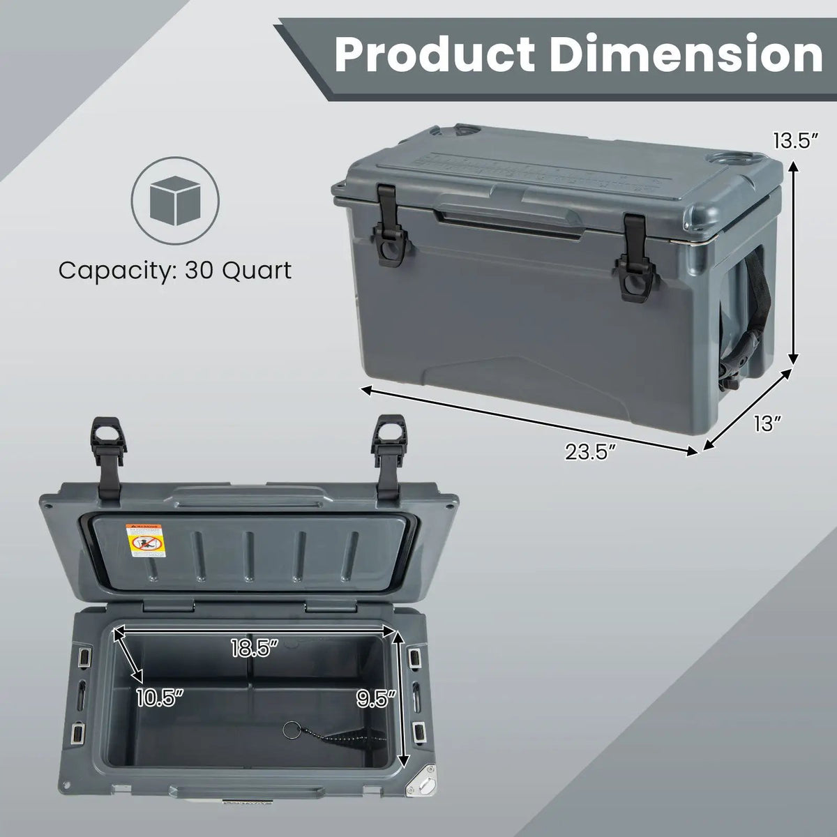 Rotomolded Cooler with Integrated Cup Holders and Bottle Opener by DirectDeals