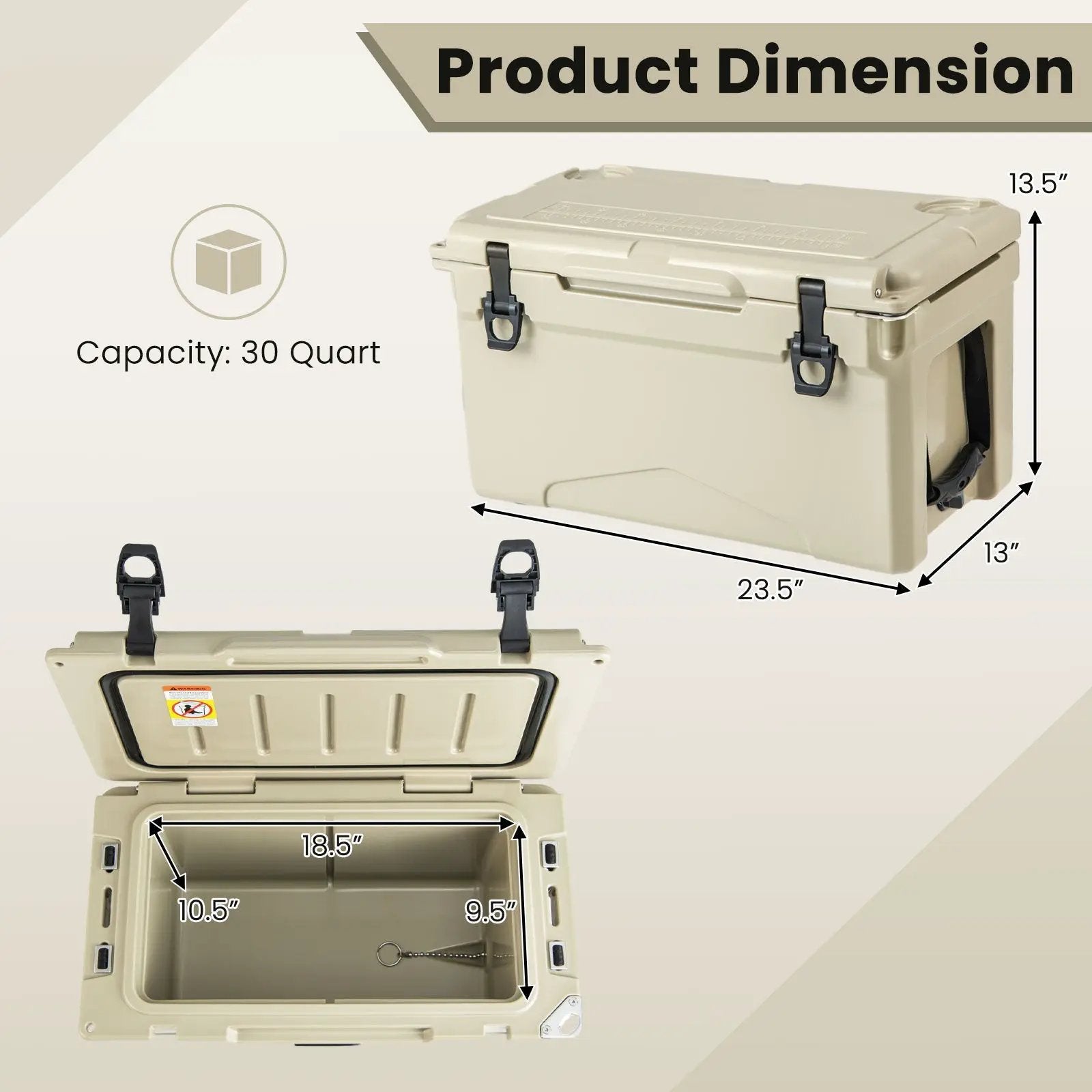 Rotomolded Cooler with Integrated Cup Holders and Bottle Opener by DirectDeals
