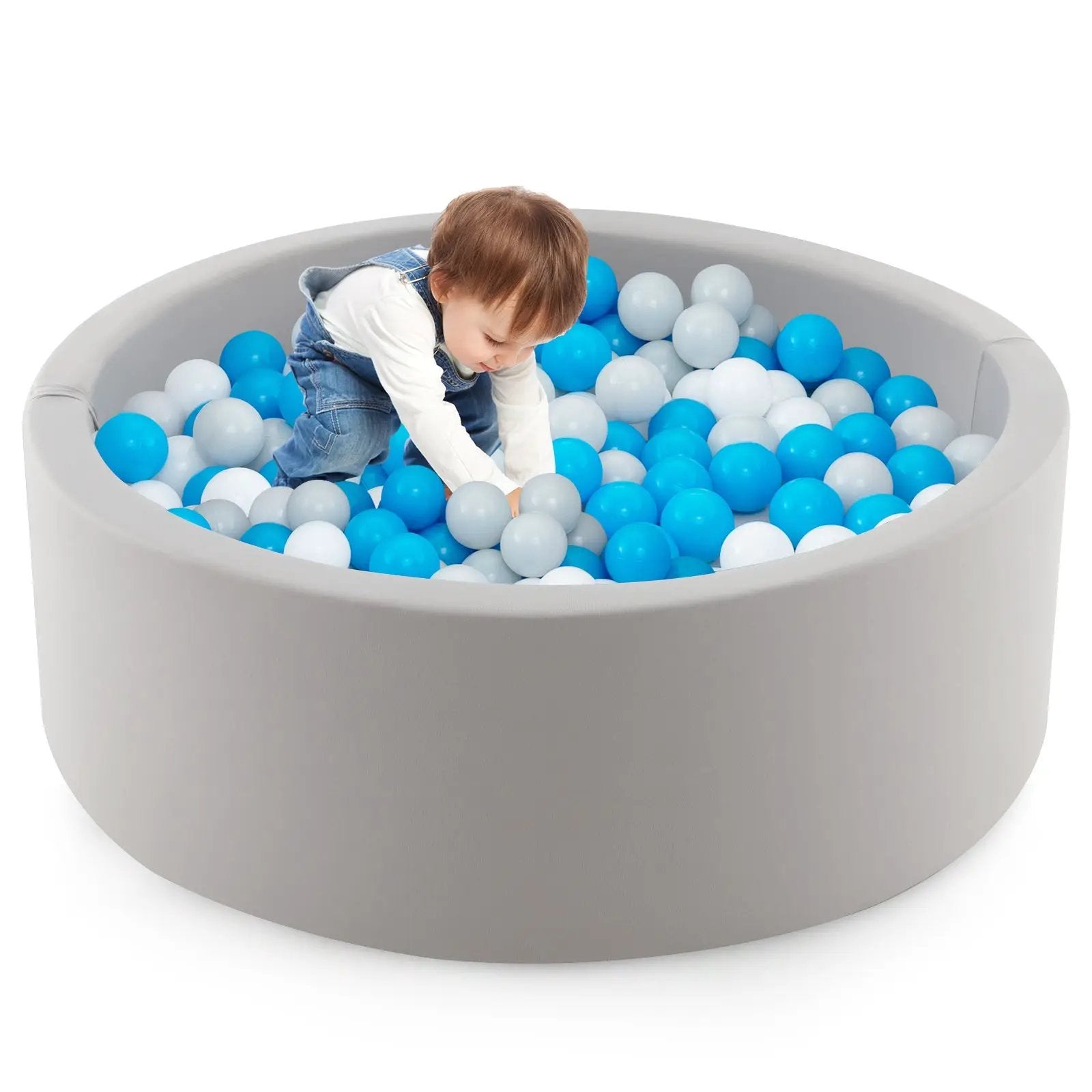 Kiddie Baby Playpen with 200 Ocean Balls and Storage Bag-Gray by DirectDeals