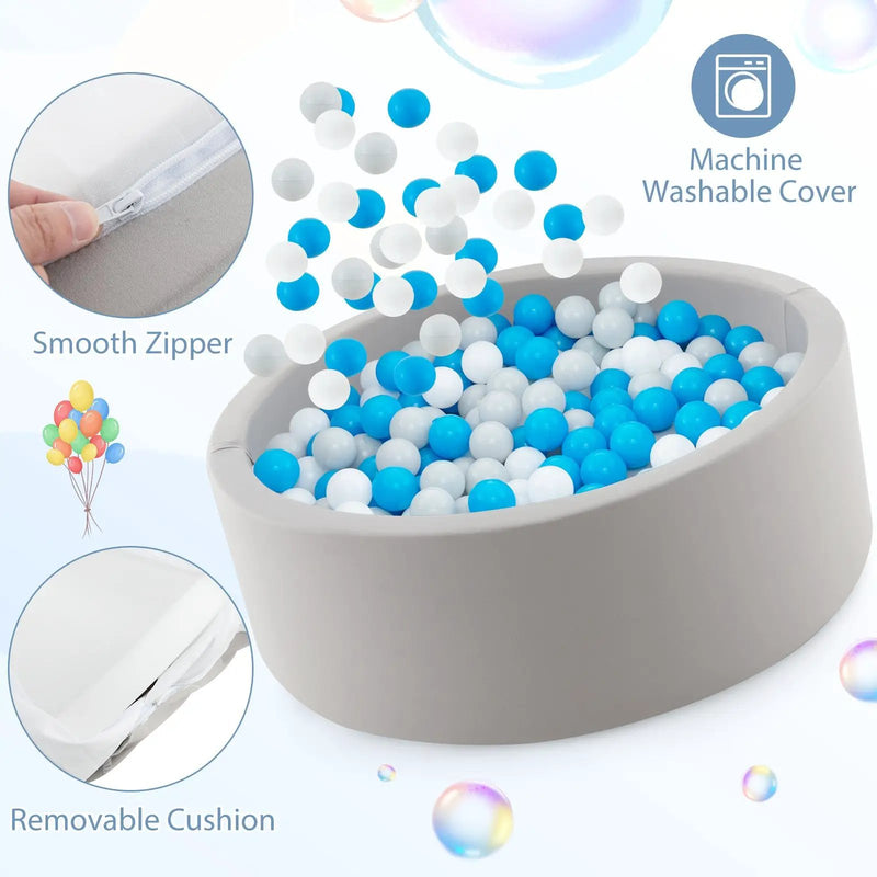 Kiddie Baby Playpen with 200 Ocean Balls and Storage Bag-Gray by DirectDeals