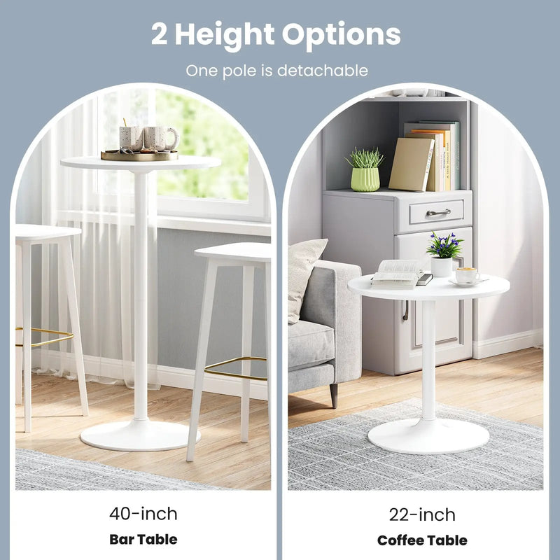 Round Bistro Table 40 Inch Bar Height Tall Coffee Cocktail Table by DirectDeals