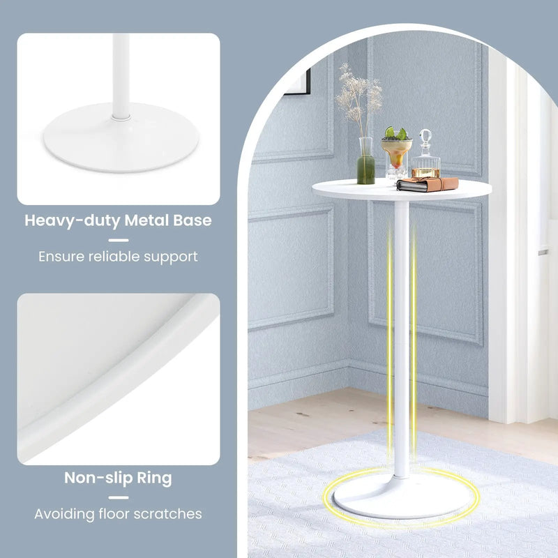 Round Bistro Table 40 Inch Bar Height Tall Coffee Cocktail Table by DirectDeals
