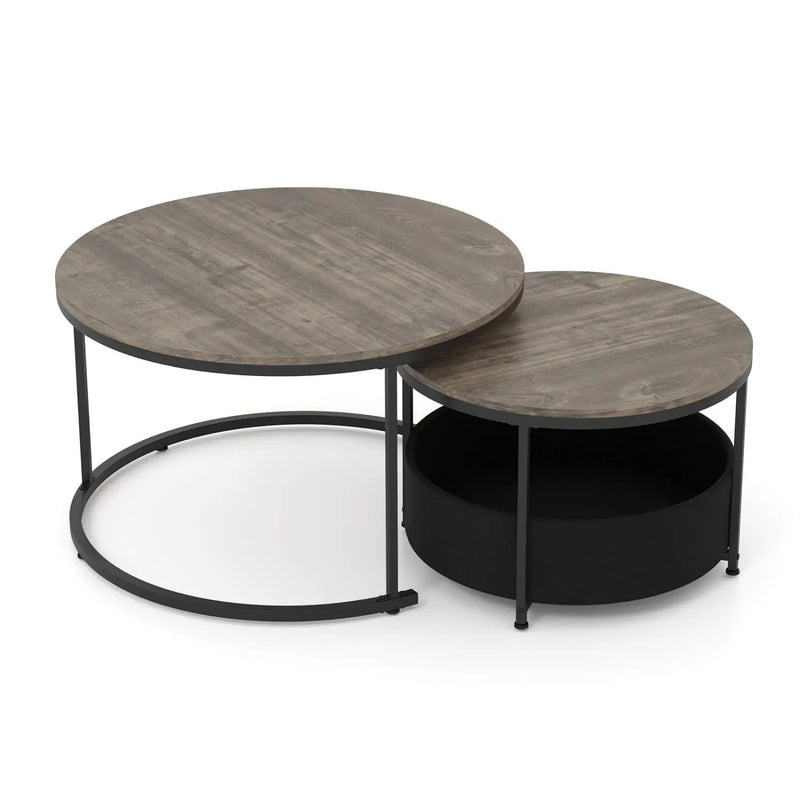 Round Coffee Table Set of 2 by DirectDeals