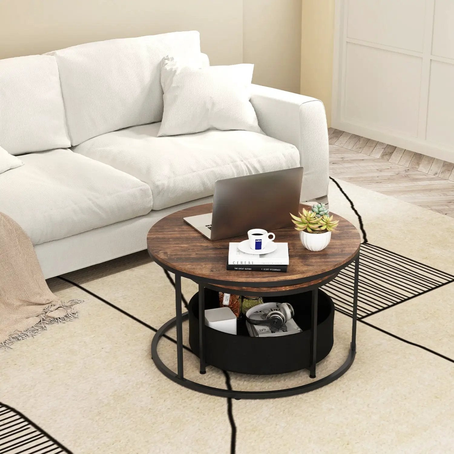 Round Coffee Table Set of 2 by DirectDeals