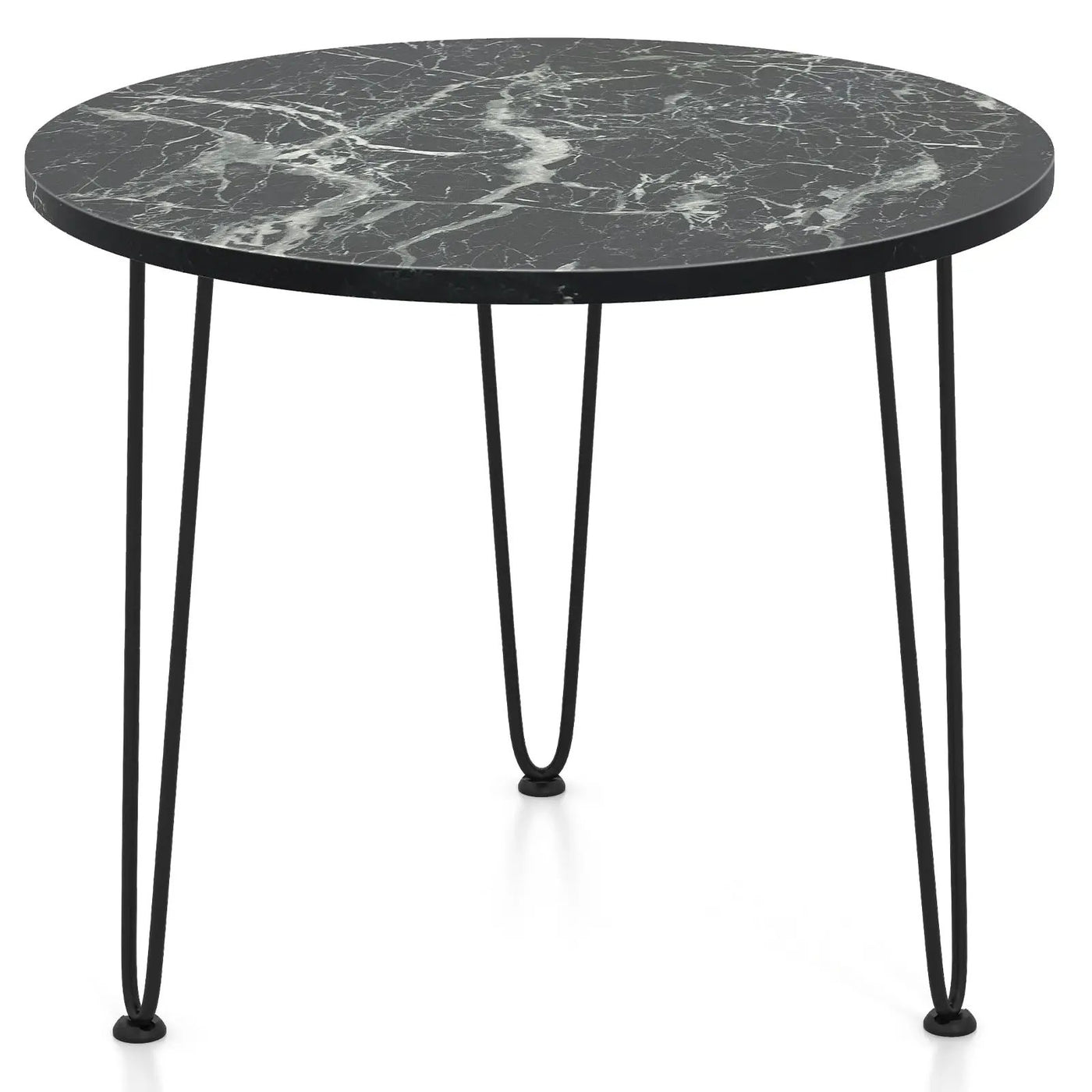 Round Coffee Table with Thickened Tabletop and Metal Tripod Legs by DirectDeals