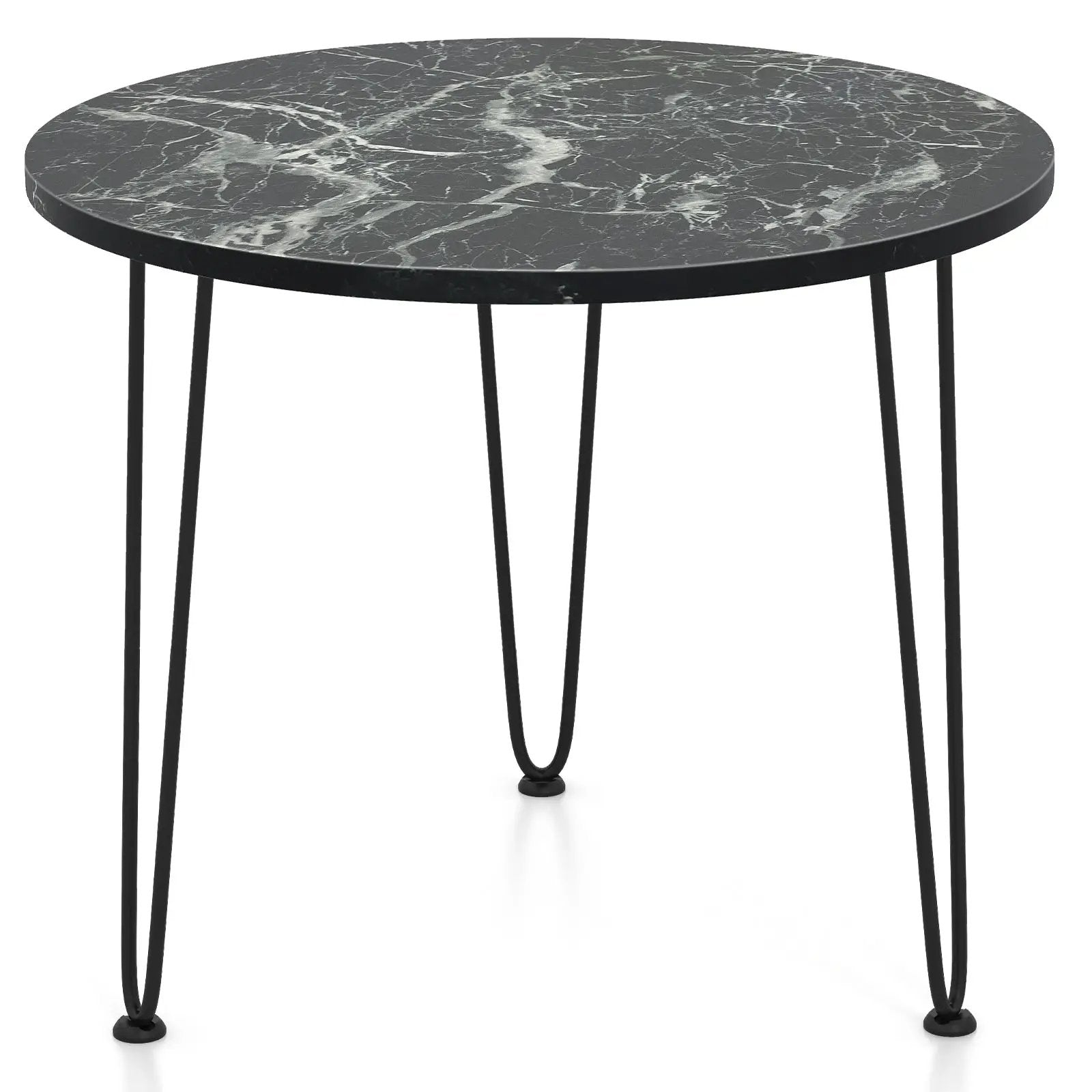 Round Coffee Table with Thickened Tabletop and Metal Tripod Legs by DirectDeals