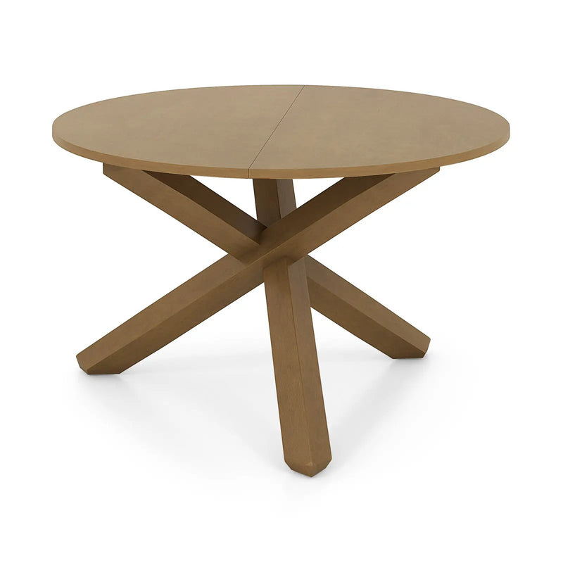 47 Inches Round Dining Table with Solid Acacia Wood Legs for 4-6 Person-Natural by DirectDeals