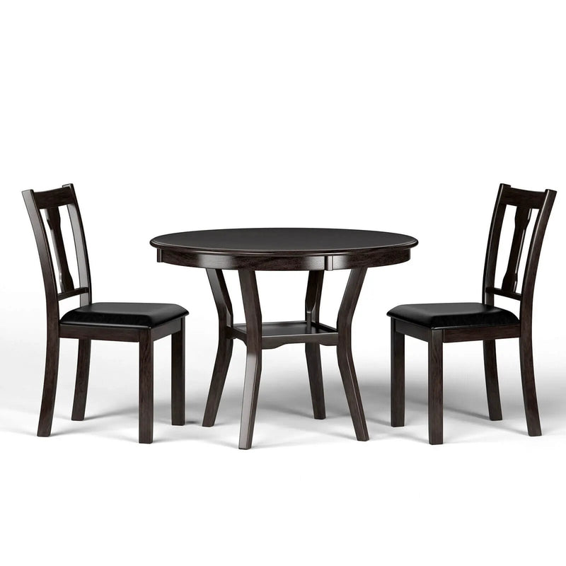 5-Piece Round Dining Table Set Wooden Kitchen Modern Table and 4 Chairs by DirectDeals