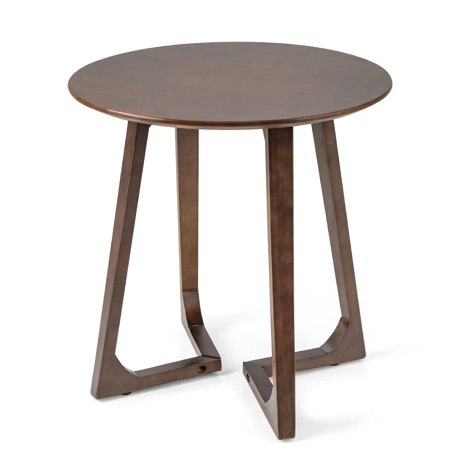 24 Inch Round End Table with Adjustable Foot Pads Natural by DirectDeals