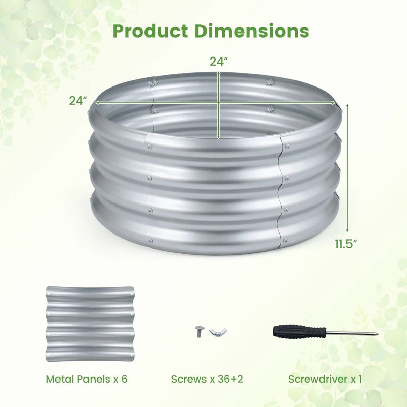 Round Galvanized Raised Garden Bed with Open-Ended Base by DirectDeals