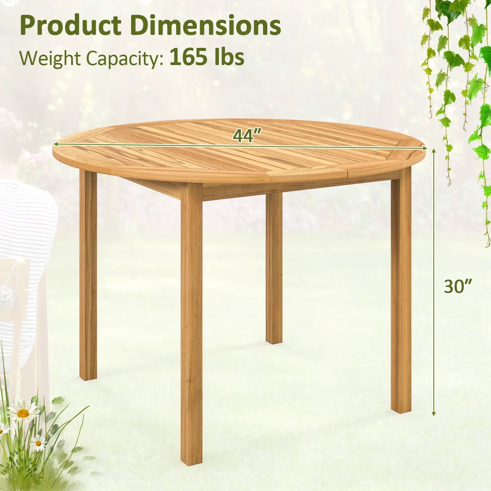4-Person Large Round Outdoor Dining Table by DirectDeals