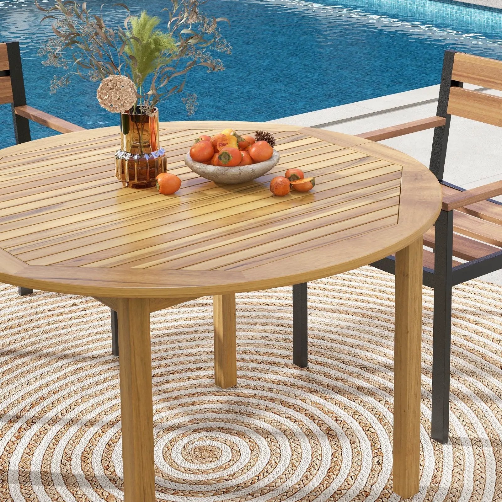 4-Person Large Round Outdoor Dining Table by DirectDeals