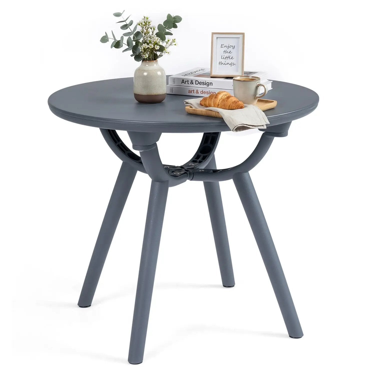Round Patio Storage Side Table for Poolside and Balcony by DirectDeals