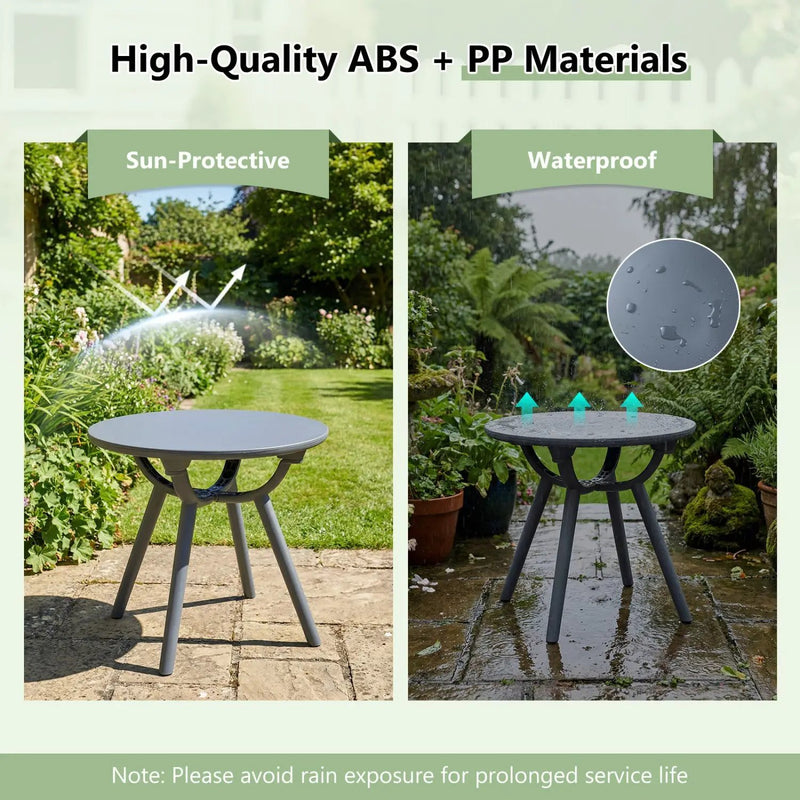 Round Patio Storage Side Table for Poolside and Balcony by DirectDeals