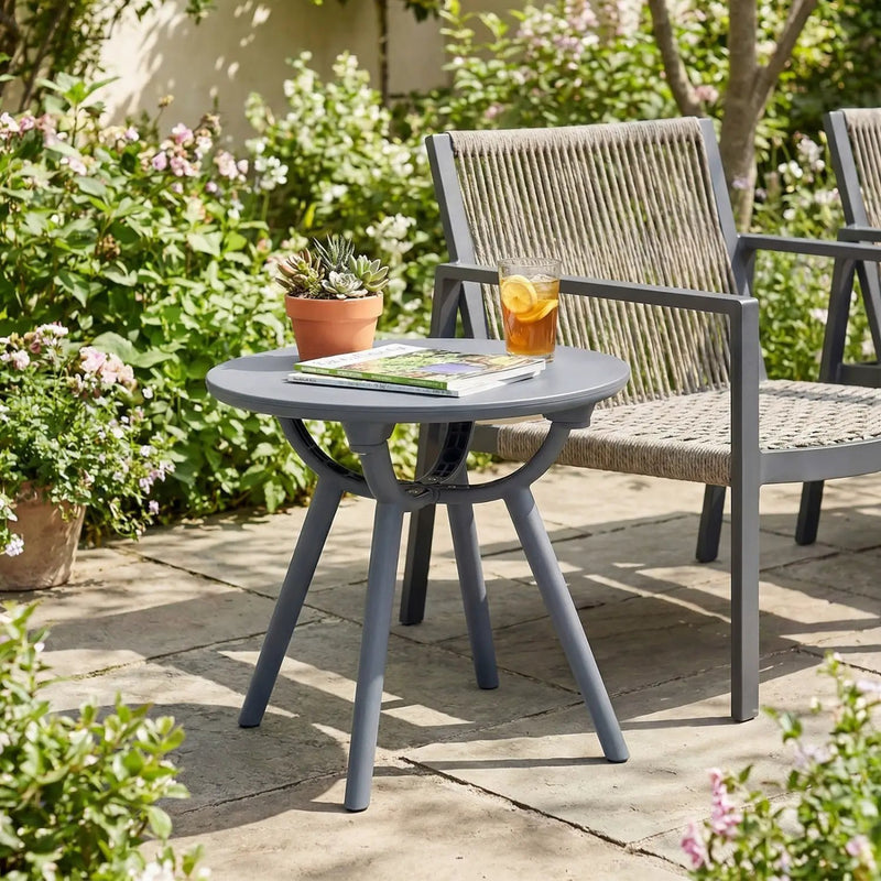 Round Patio Storage Side Table for Poolside and Balcony by DirectDeals