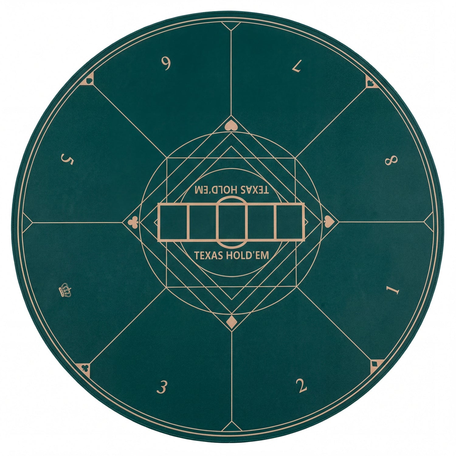 Round Poker Mat for Texas Hold'em 40 inch Portable Foldable Anti-Slip Rubber Base Table Layout by DirectDeals