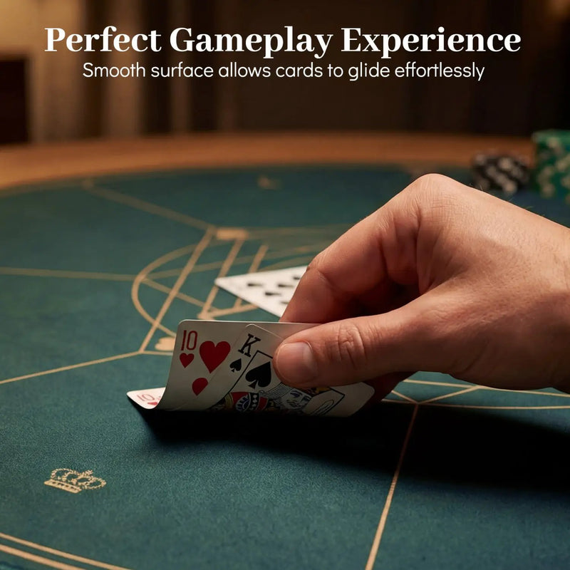 Round Poker Mat for Texas Hold'em 40 inch Portable Foldable Anti-Slip Rubber Base Table Layout by DirectDeals