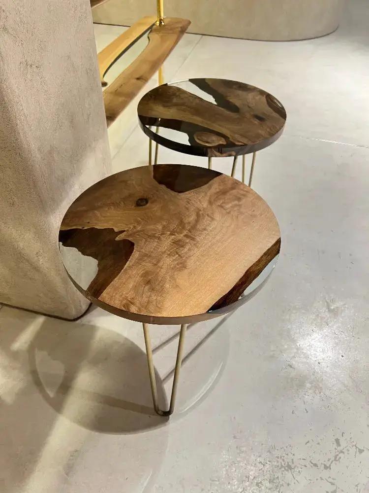 Round Side - End - Accent Table with Straight Edge | Voronoi by Gizz