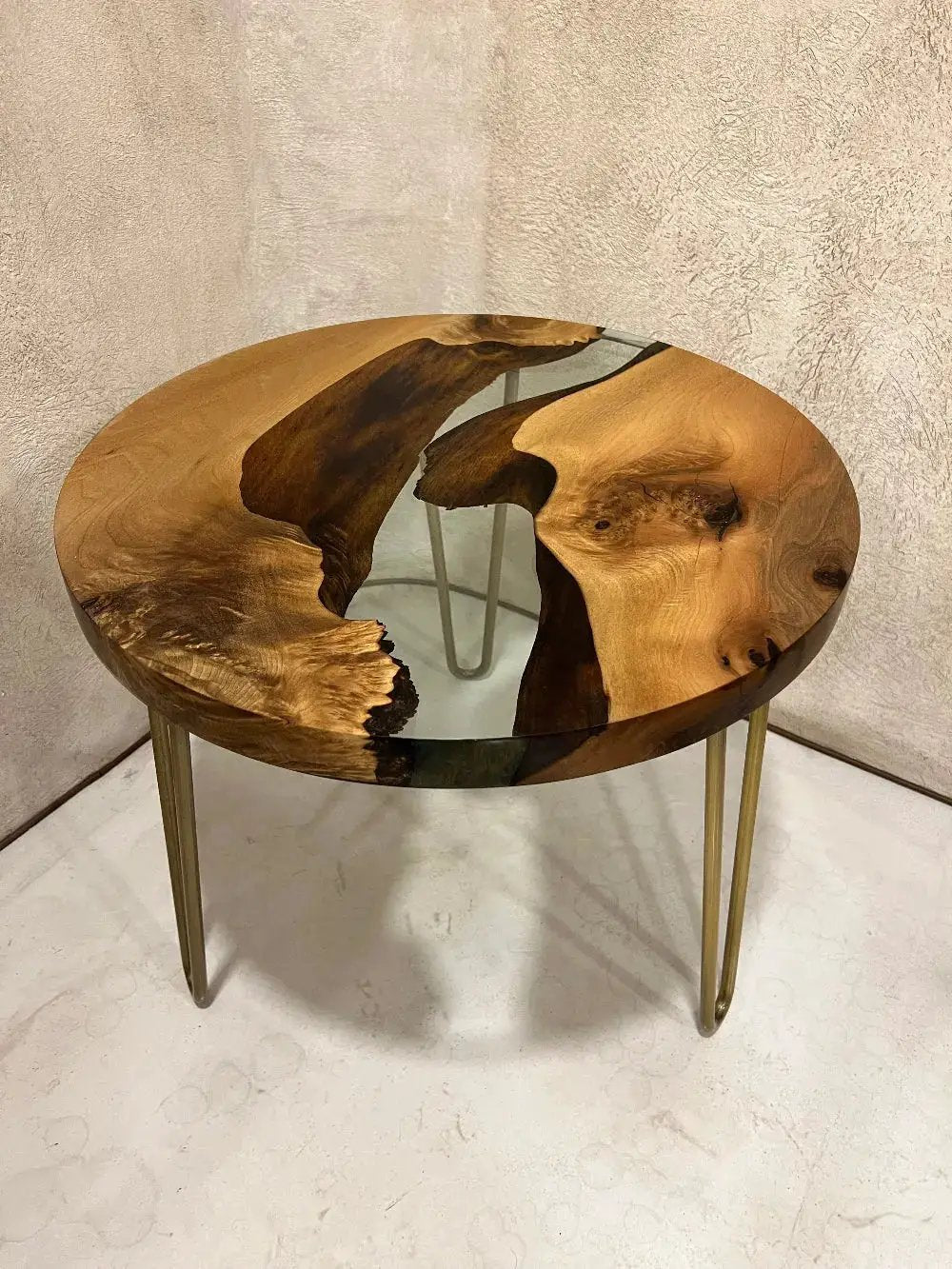 Round Side - End - Accent Table with Straight Edge | Voronoi by Gizz