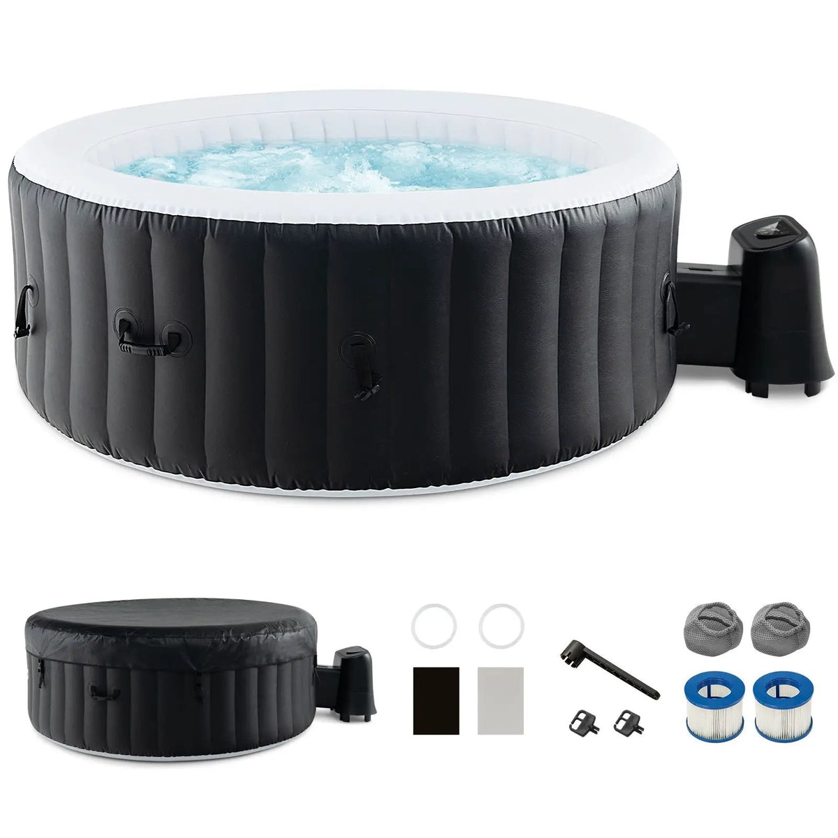 70/80 Inches Round SPA Pool Hottub with 110/130 Air Jets Electric Heater Pump by DirectDeals