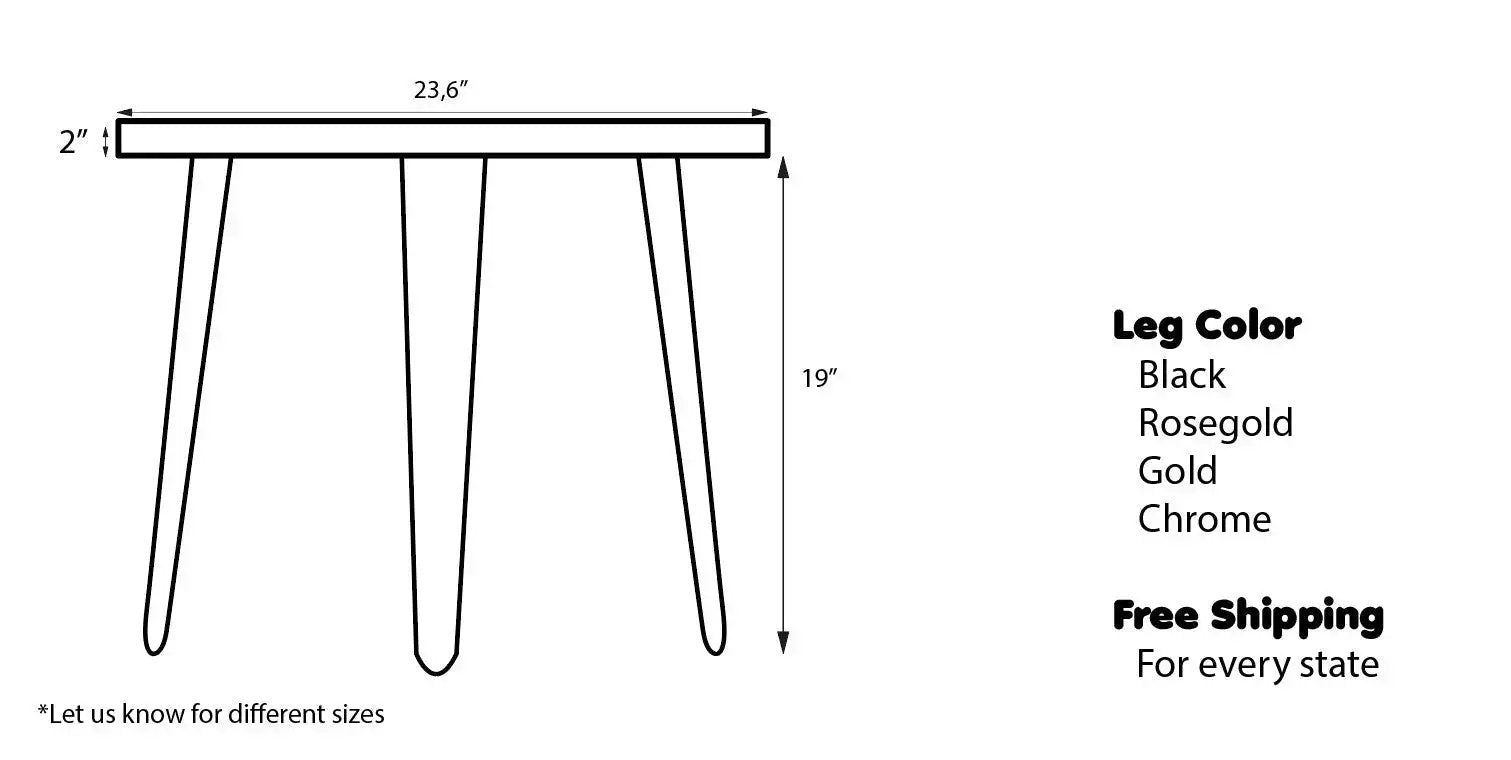 Round Side - End - Accent Table with Straight Edge | Voronoi by Gizz