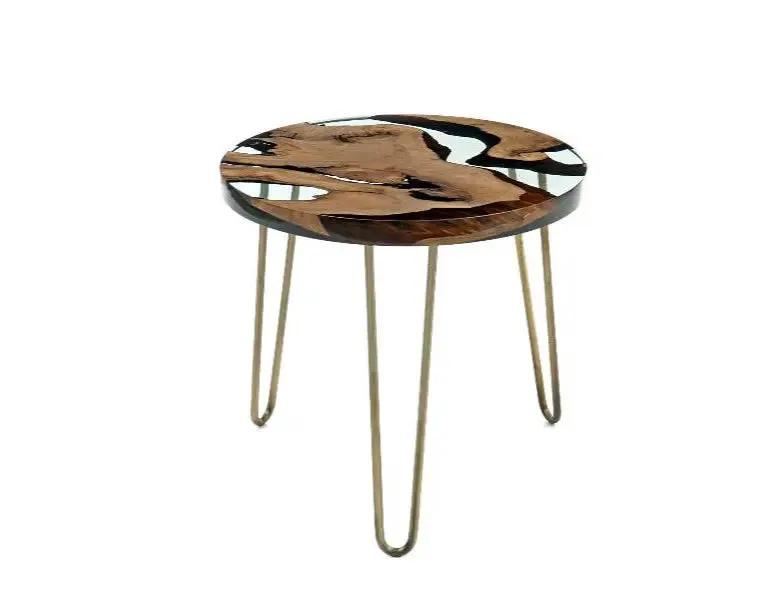 Round Side - End - Accent Table with Straight Edge | Voronoi by Gizz