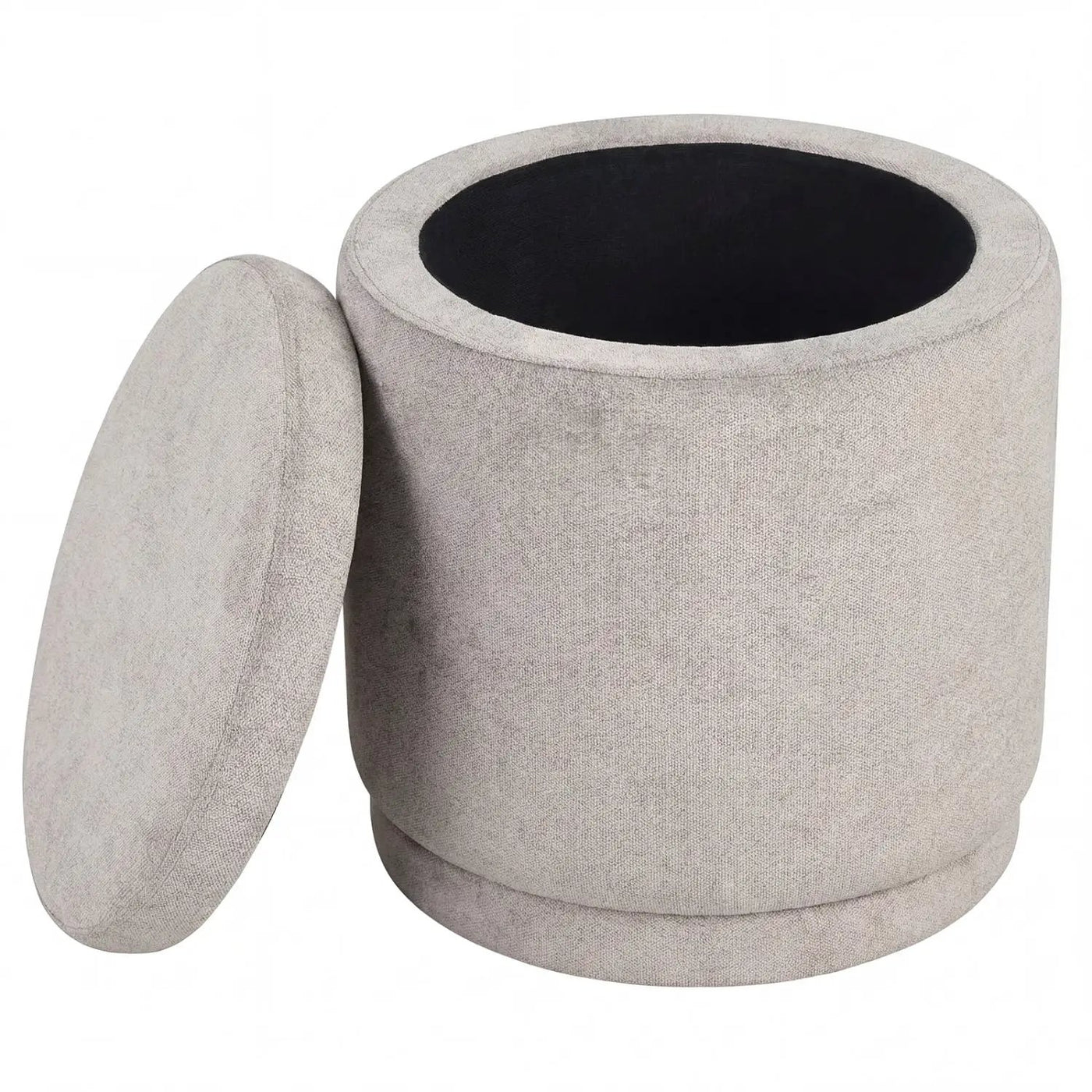 Round Storage Ottoman Foot Rest with Removable Lid and Acacia Wood Frame by DirectDeals
