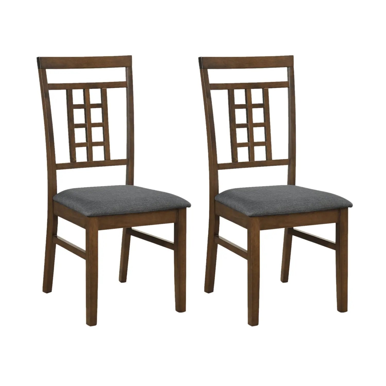 Rubber Wood Dining Chairs Set of 2 with Lattice Back by DirectDeals