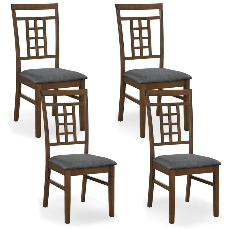 Rubber Wood Dining Chairs Set of 4 with Lattice Back by DirectDeals