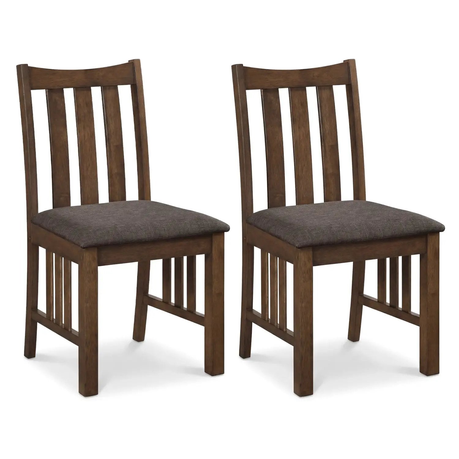 Rubber Wood Dining Chairs Side Chairs Set of 2 with Slat Back by DirectDeals